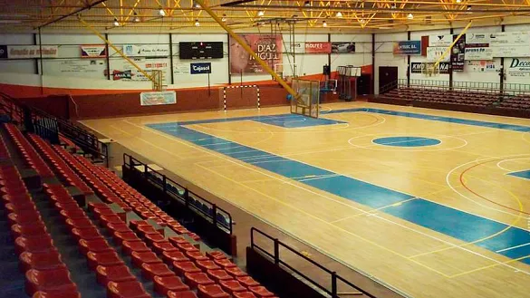 Vista del pabellón Antonio Díaz Miguel, sede del Torneo 4 naciones que se disputa en Alcázar de San Juan (Ciudad Real)