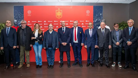 Luis Rubiales preside en el RCDE Stadium el acto institucional por el España - Albania