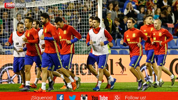 Jugadores de la Selección española durante un entrenamiento
