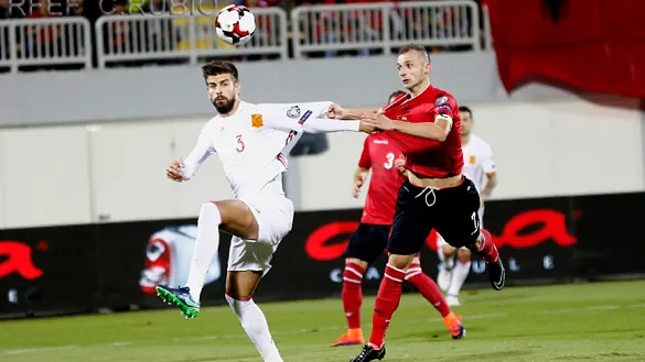 Gerard Piqué durante un encuentro con la Selección española
