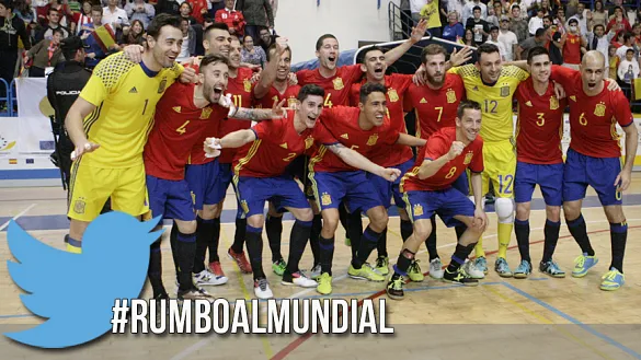 Los jugadores de la Selección de fútbol sala celebraron así el pase al próximo Campeonato del Mundo