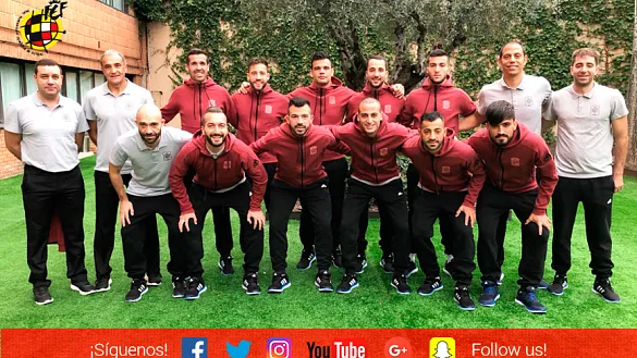 La selección española de fútbol playa al inicio de su concentración