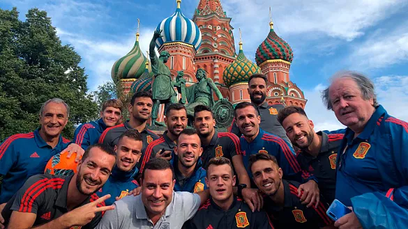 Parte de la Selección posa en la Plaza Roja