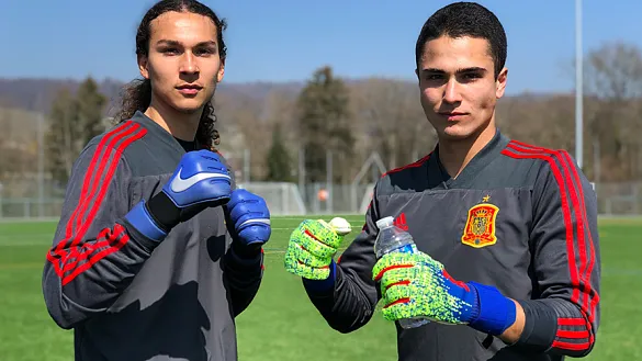  Iván Martínez y Eric Ruiz tras un entrenamiento de la Sub-17
