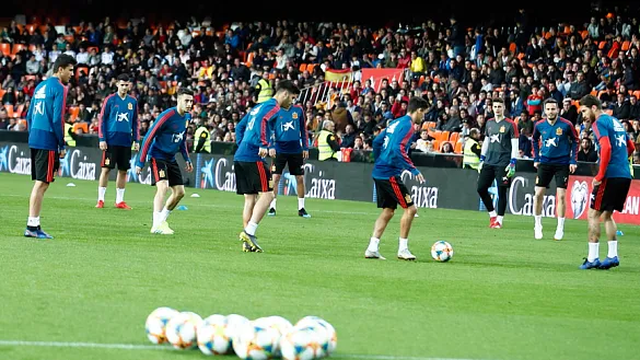 La Selección española entrena en Mestalla