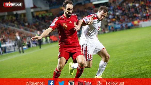 Juanfran Torres durante el último encuentro disputado por España y Bielorrusia
