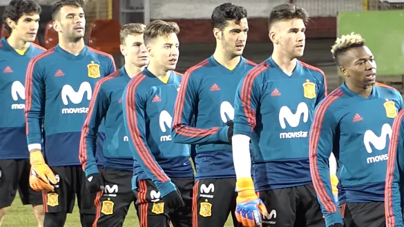 La selección española Sub-21 entrena en la localidad norirlandesa de Portadown