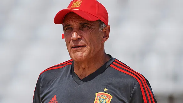 Joaquín Alonso durante un entrenamiento de la Selección