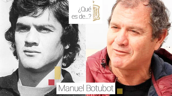 Manuel Ángel Botubot en su etapa de futbolista profesional, a la izquierda, y hoy en día