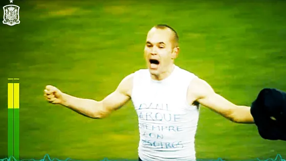 Andrés Iniesta celebra el gol marcado durante la final del Mundial 2010