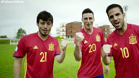Silva, Aduriz y Cesc felicitan a Rafa Nadal