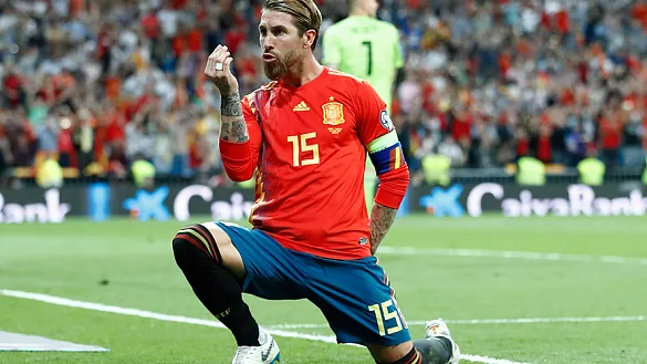Sergio Ramos dedica a su futura mujer el gol ante Suecia
