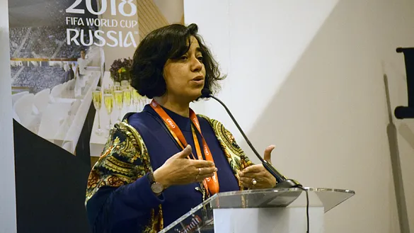 Marlene Rodríguez atiende a los medios en FITUR