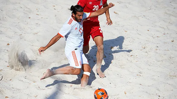 Momento del partido entre Azerbaiyán y España jugado en Cerdeña