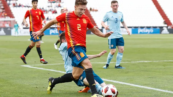 Momento del partido entre España e Irlanda del Norte Sub-21