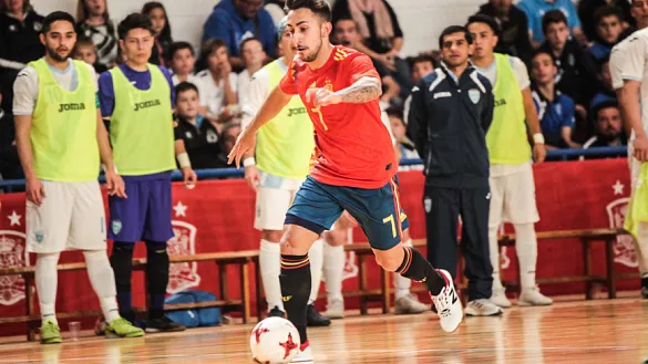 Momento del partido entre España y Guatemala disputado en San Pedro del Pinatar
