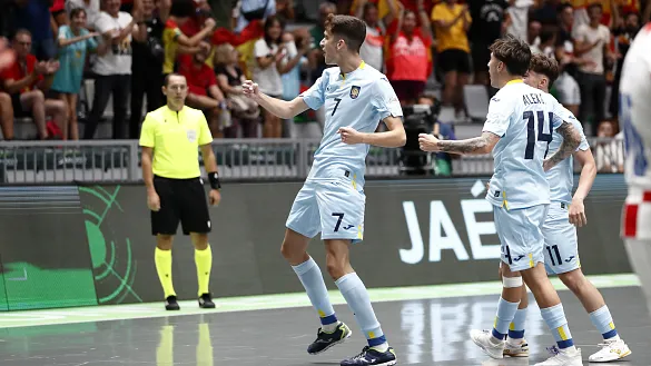 Pablo Ordóñez, celebrando uno de sus cuatro goles ante Croacia.