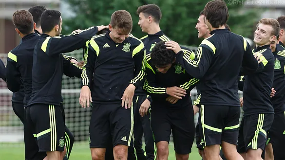 Buen ambiente en el entrenamiento de la Sub-19