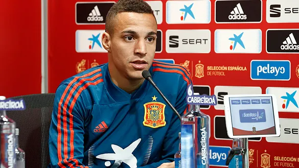 Rodrigo Moreno en la sala de prensa de Mestalla