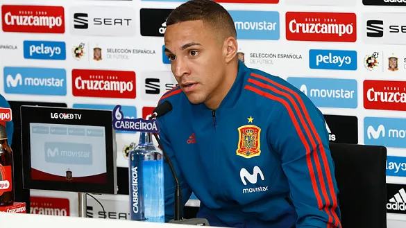 Rodrigo Moreno durante la rueda de prensa en la Ciudad del Fútbol