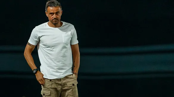 Luis Enrique en un momento del partido