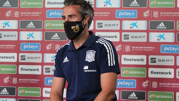 El seleccionador Jorge Vilda durante la rueda de prensa de este martes 