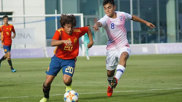Momento del partido entre España y Chile jugado en San Pedro del Pinatar