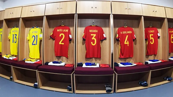 Imagen del vestuario de la Selección española Sub-17 en la India