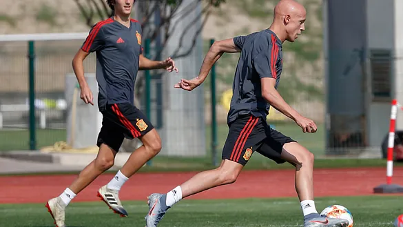 Momento del entrenamiento de la Selección Sub-19