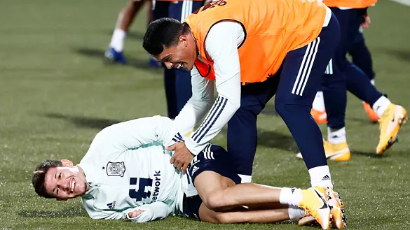 Instante de un entrenamiento reciente de la Selección española Sub-21