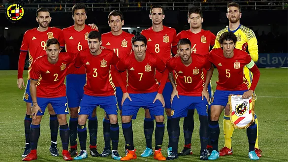 La Selección española Sub-21 posa antes de su encuentro frente a Eslovaquia en Cartagena