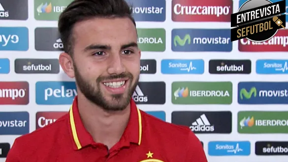 Borja Mayoral, jugador internacional Sub-21, durante la entrevista con SEFUTBOL