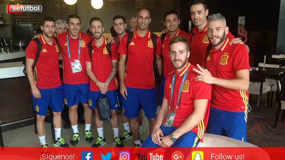 Los jugadores de la Selección de Fútbol Sala, en su hotel de Bucaramanga