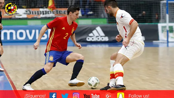 Lance del partido entre España y Montenegro disputado en Boadilla del Monte