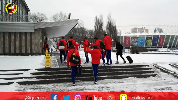 La nieve recibe a nuestro fútbol sala en Kiev