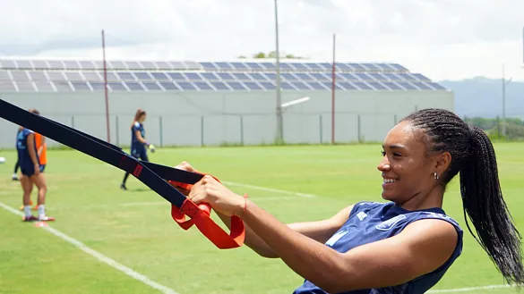 Salma en el entrenamiento de recuperación