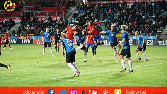 Momento del partido entre Estonia y España disputado en Tallin