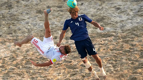 Momento del partido entre España y Japón jugado en Dubái