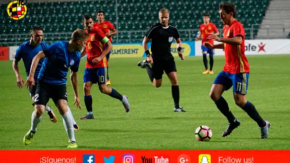 Acción de juego de la Sub-21 en el partido ante Estonia