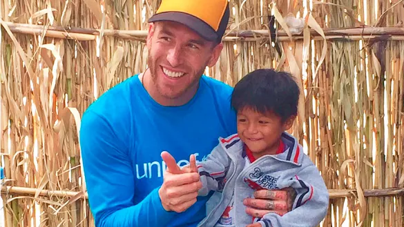 Sergio Ramo durante su reciente viaje a Perú como embajador de UNICEF