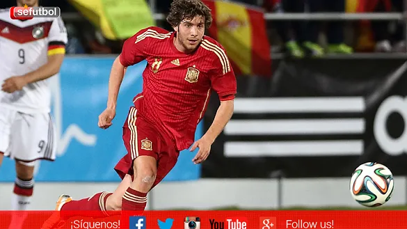 Sergi Roberto durante un partido con la Selección Española Sub-21
