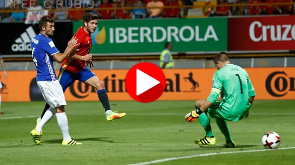 Sergi Roberto anotando el primer gol