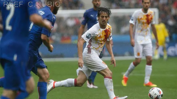 David Silva con la Selección española