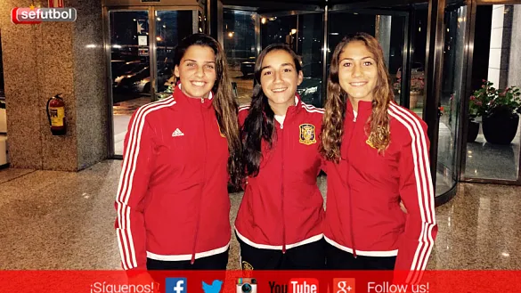 Noelia Ramos, Lucía Rodríguez, Laia Alexandri- Capitanas de la Selección Sub-17 Femenina