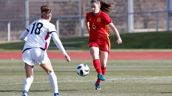 Silvia Rubio durante un encuentro con la Selección española Sub-19 femenina