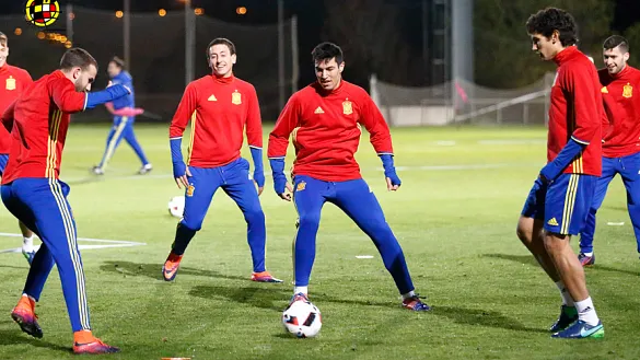 Los jugadores de la Selección Española Sub-21 se entrenan en la Ciudad del Fútbol