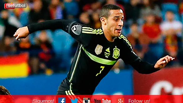 Thiago Alcántara, durante el España - Italia disputado en Madrid