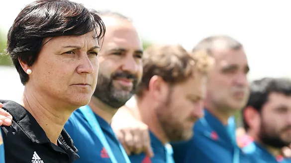 Toña Is en un momento del partido