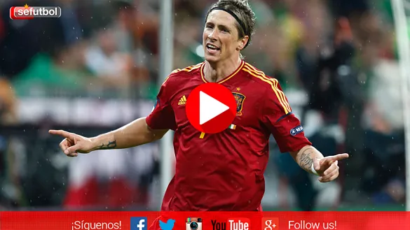 Fernando Torres celebrando un gol con España