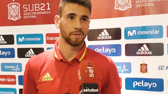 El guardameta internacional Sub-21, Unai Simón, durante la entrevista con SEFUTBOL en Murcia